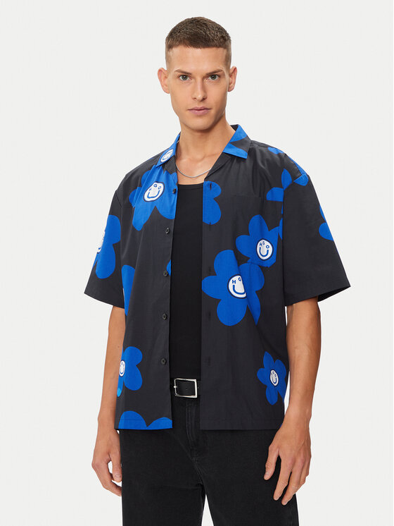 HUGO Hugo Cămașă Eligino 50513855 Negru Oversize