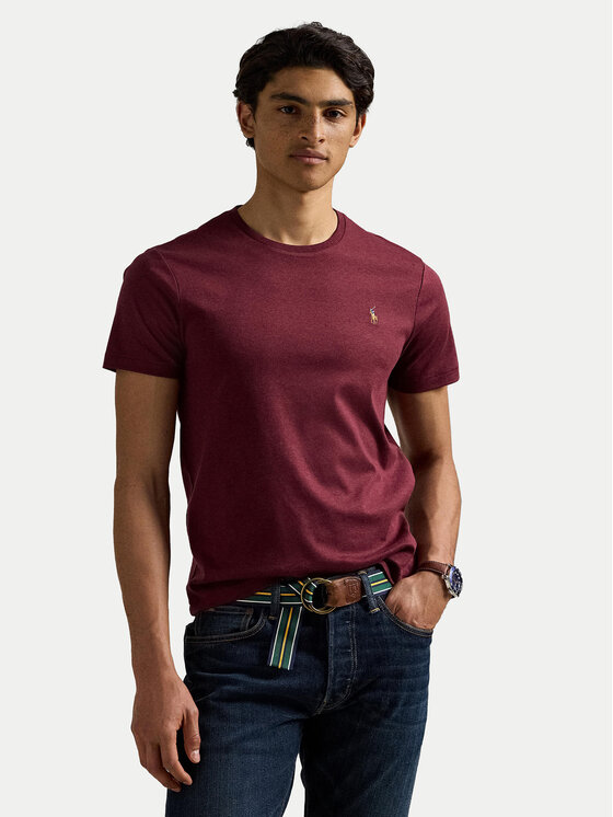 Polo Ralph Lauren Polo Ralph Lauren T-Shirt 710740727098 Bordowy Custom Slim Fit