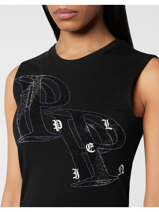 PHILIPP PLEIN PHILIPP PLEIN Tank top 15339 Čierna Skin Tight Fit