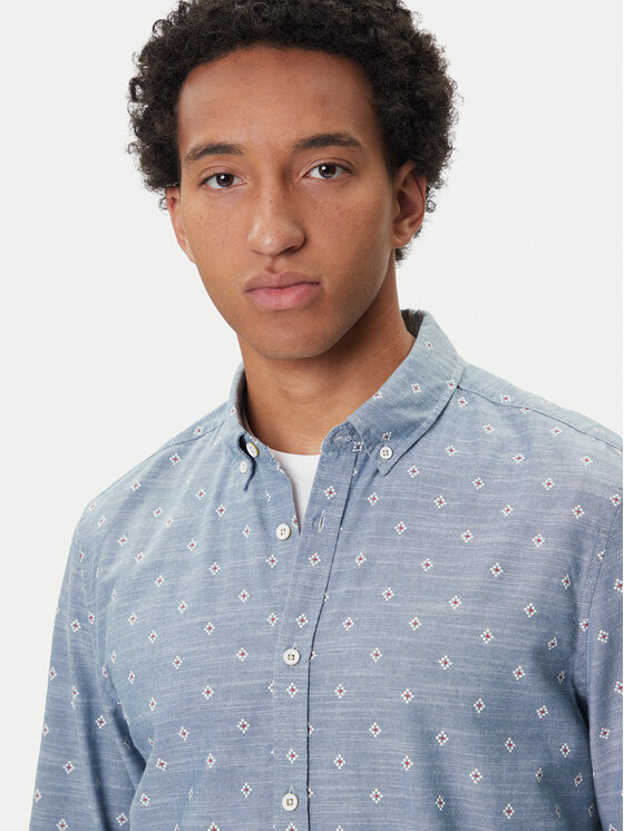 Mustang Mustang Camicia Elmore 1016948 Celeste Regular Fit