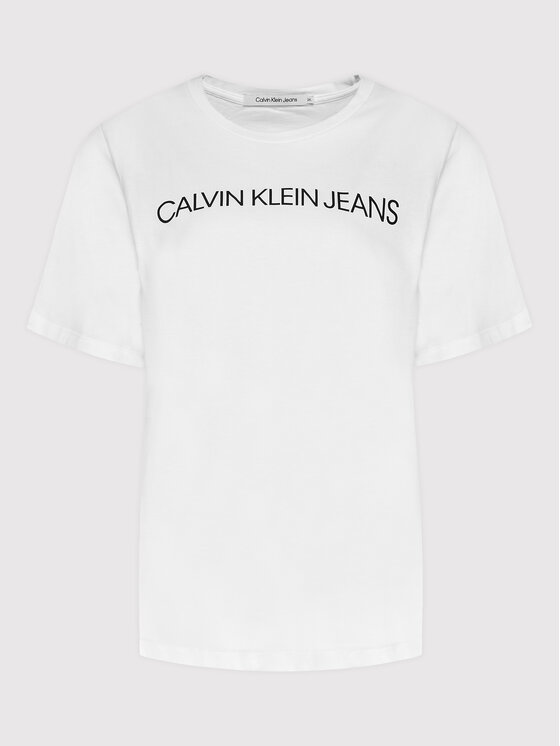 Calvin Klein Jeans Plus Marškinėliai J20J217531 Balta Regular Fit