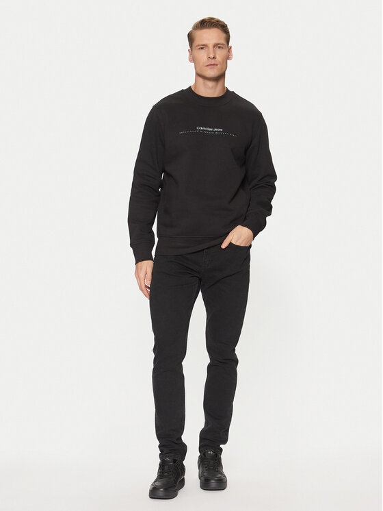 Calvin Klein Jeans Calvin Klein Jeans Majica dugih rukava Minimal Logo J30J327119 Crna Regular Fit