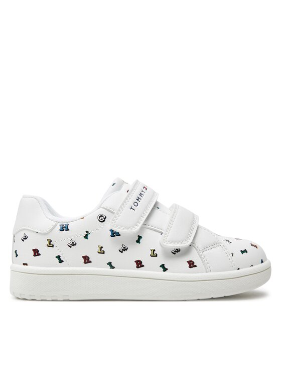 Tommy Hilfiger Tommy Hilfiger Sneakersy Aop Low Cut Velcro Sneaker T1X9-33338-1355 S Biela