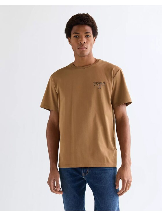 Wrangler Wrangler T-Shirt GRAPHIC TEE Beżowy Relaxed Fit