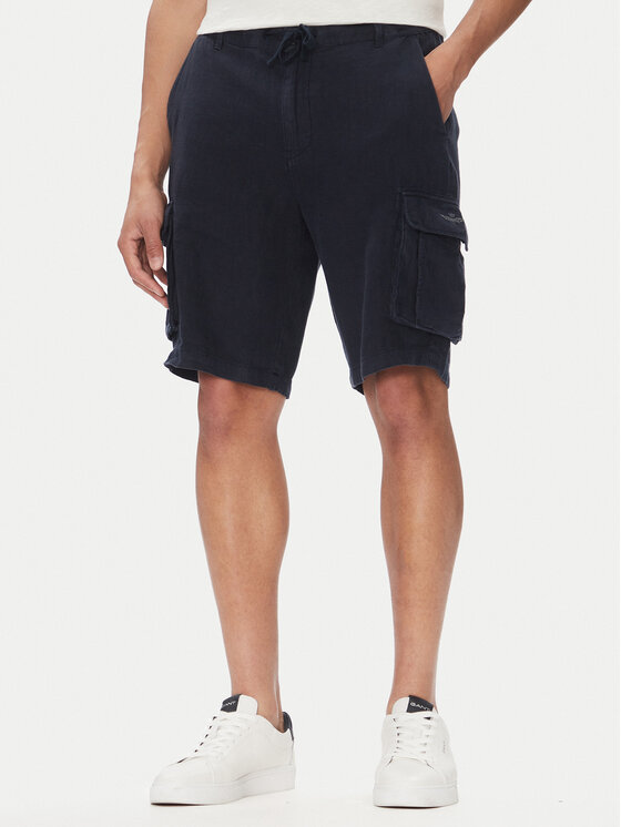 Aeronautica Militare Aeronautica Militare Šortky z materiálu 251BE254CT3508 Tmavomodrá Regular Fit
