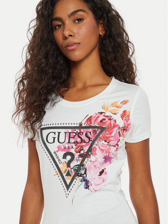 Guess Guess Футболка W4BI23 J1314 Білий Regular Fit