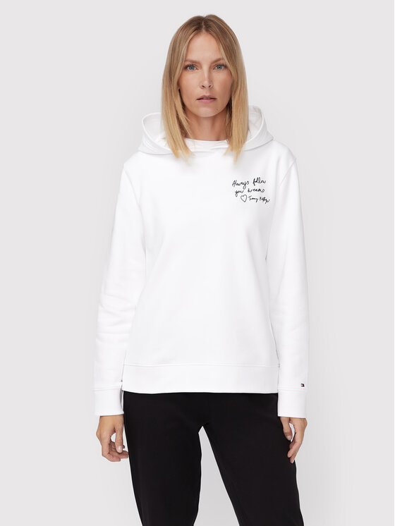 Tommy Hilfiger Jopa Slogan WW0WW35604 Bela Relaxed Fit