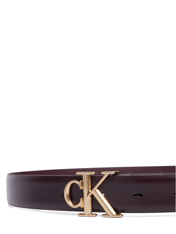 Calvin Klein Calvin Klein Dámsky opasok Round Ck Buckle 30Mm Belt Smooth LV04F7074G Bordová