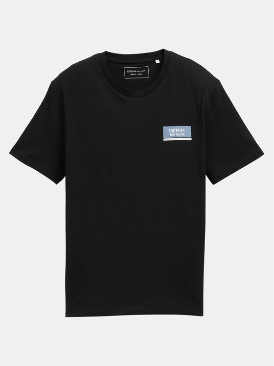 Tom Tailor Denim Tom Tailor Denim T-särk 1043491 Must Regular Fit