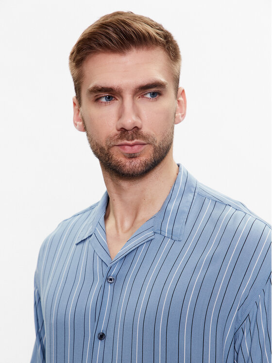 Jack&Jones Jack&Jones Srajca Chain 12227973 Modra Relaxed Fit