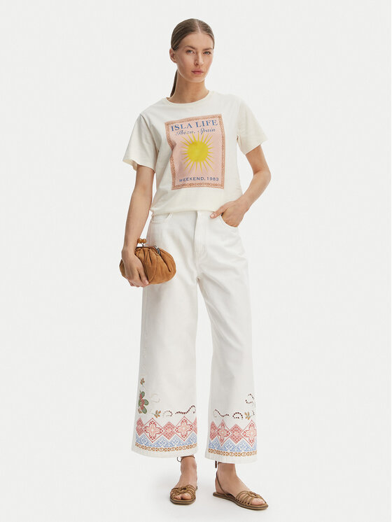 Weekend Max Mara Weekend Max Mara Póló Pantera 2615971032 Ekru Regular Fit
