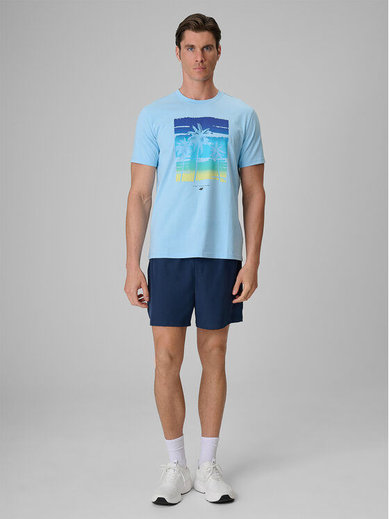 4F 4F T-Shirt CATCH THE WAVE Niebieski jasny Regular Fit
