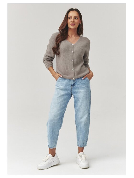 Makadamia Makadamia Sweter C38 Brązowy Loose Fit