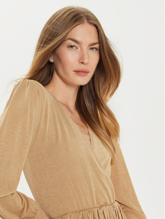 Artigli Artigli Sukienka koktajlowa ACAB000583 Złoty Regular Fit