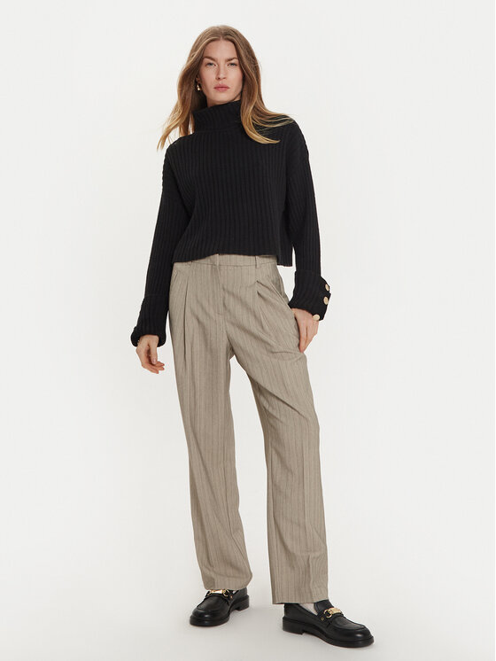 Vero Moda Vero Moda Medžiaginės kelnės Meli 10319631 Smėlio Straight Fit
