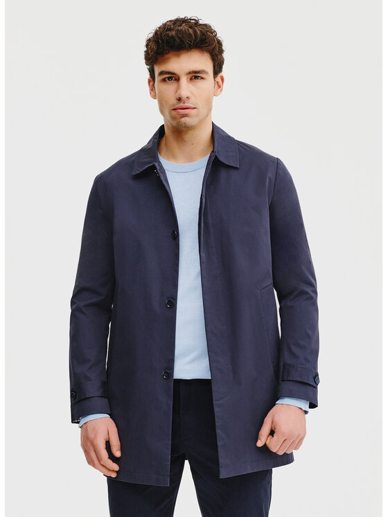 Pako Lorente Pako Lorente Płaszcz przejściowy P25SF-7X-001 Granatowy Classic Fit