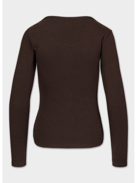PITBULL PITBULL Longsleeve LAYLA Brązowy ciemny Slim Fit
