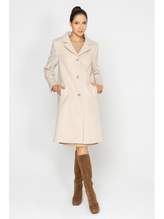Deni Cler Milano Deni Cler Milano Płaszcz W-DC-8073-D5-L7-12-1 Beżowy Regular Fit