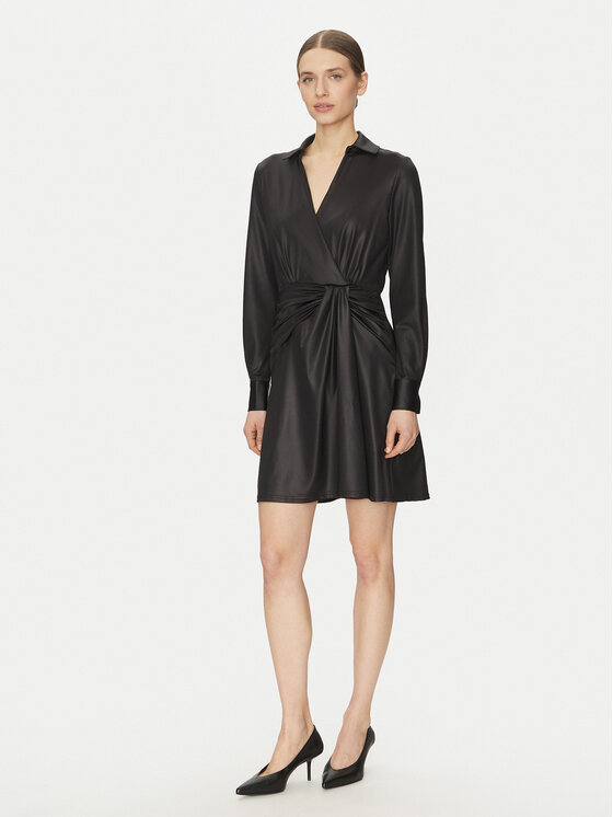DKNY DKNY Cocktail obleka DD4JL26A Črna Slim Fit