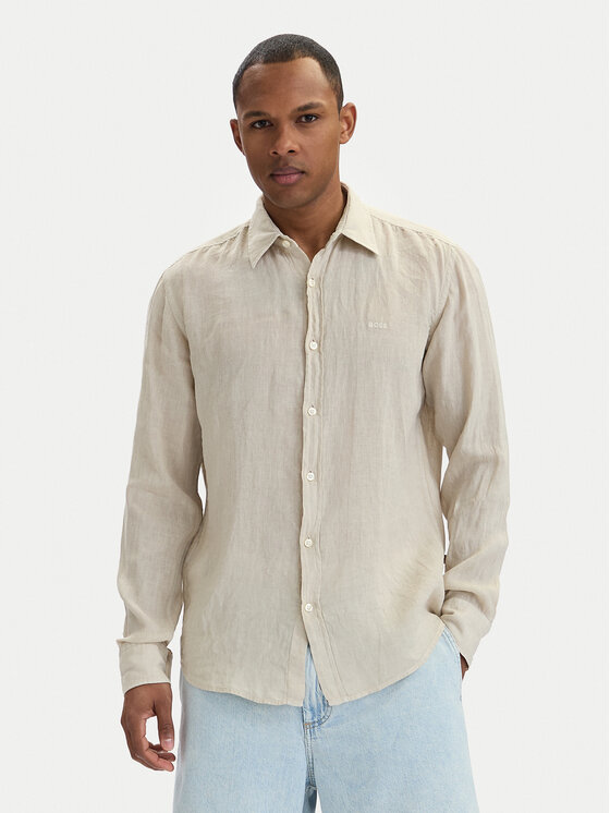BOSS BOSS Hemd Relegant 50567579 Beige Regular Fit