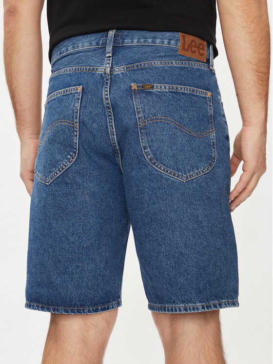 Lee Lee Szorty jeansowe Asher 112349331 Niebieski Loose Fit