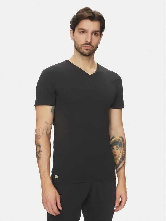 Lacoste Lacoste Set od 3 majice TH9008 Crna Slim Fit