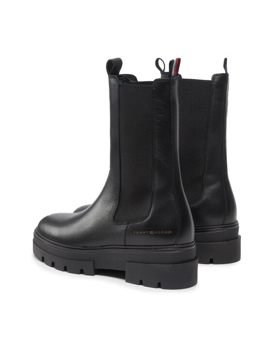 Tommy Hilfiger Tommy Hilfiger Боти тип челси Monochromatic Chelsea Boot FW0FW06730 Черен