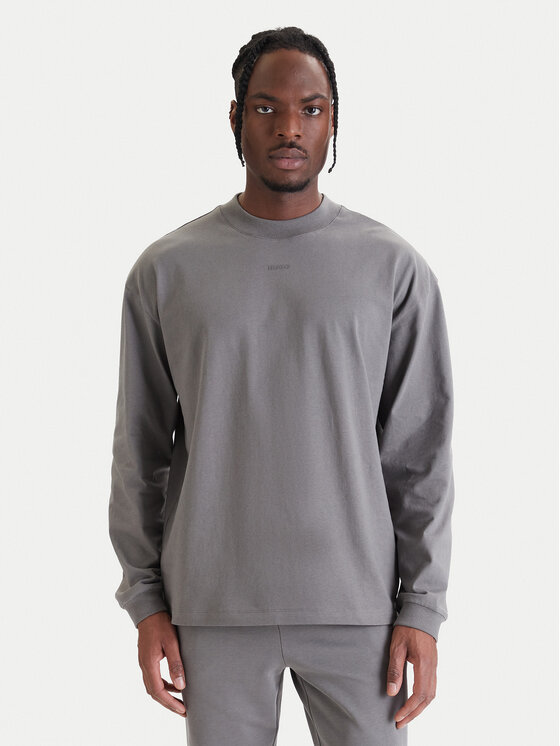 HUGO HUGO Majica dugih rukava Daposo 50511029 Siva Relaxed Fit