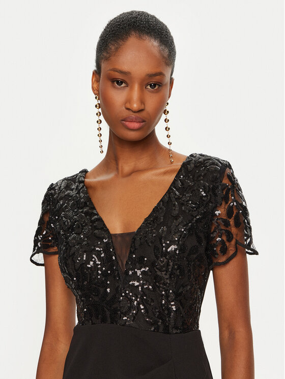 Rinascimento Rinascimento Sukienka koktajlowa CFC0019731002 Czarny Regular Fit