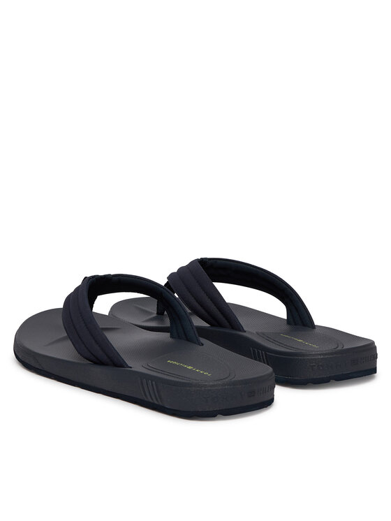 Tommy Hilfiger Tommy Hilfiger Čības uz pirksta Molded Hilfiger Lth Beach Sandal FM0FM05802 Tumši zils