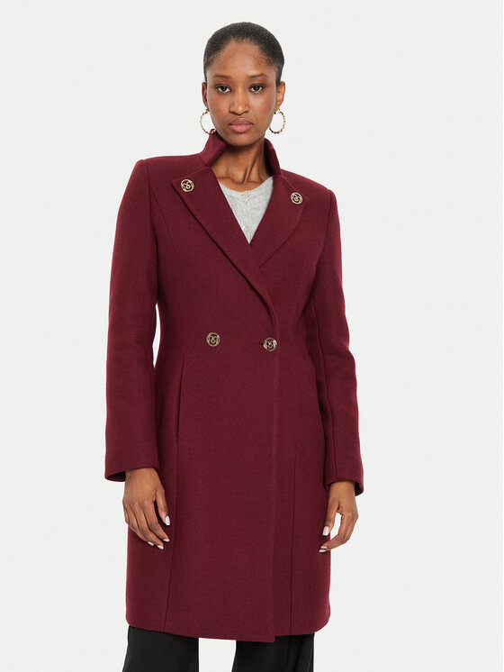 Rinascimento Rinascimento Вовняне пальто CFC0120109003 Бордовий Regular Fit
