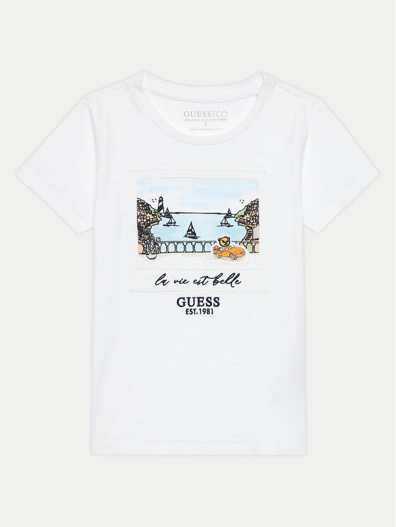 Guess Tričko N4GI16 K6XN4 Biela Regular Fit