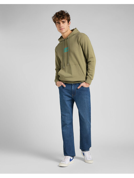 Lee Lee Bluza TOPS' EM ALL HOODIE Zielony Regular Fit