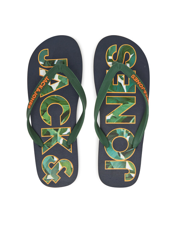 Męskie Japonki Jack&Jones, Rozmiar 42/43, Grantowe, Jfwlogo Palm Print Flip Flop Ln 12230642