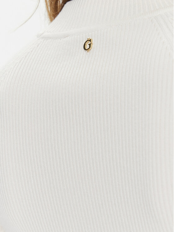 Guess Guess Sukienka dzianinowa W3BK0G Z2YN2 Écru Slim Fit