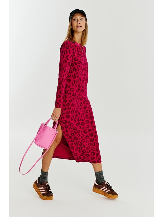 NAOKO NAOKO Úpletové šaty Wild Maroon Bordová Regular Fit
