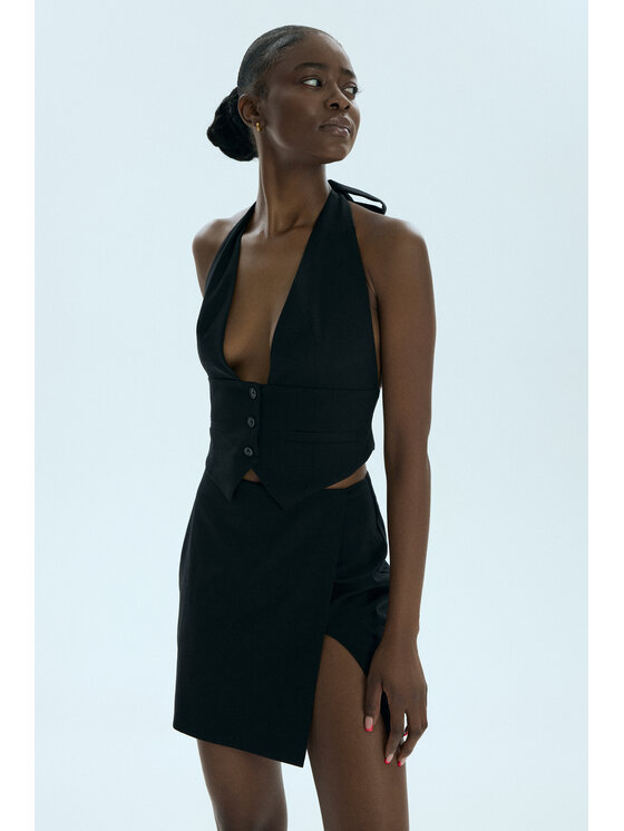 Laretaggio Laretaggio Spódnica Abra hot mini skirt in black Czarny Basic Fit