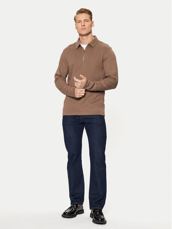 Selected Homme Selected Homme Polo 16095710 Brązowy Regular Fit
