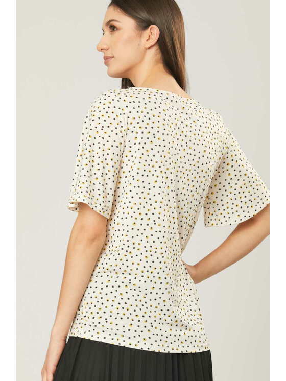 QUIOSQUE QUIOSQUE Bluzka EGG BLOUSE Beżowy Regular Fit