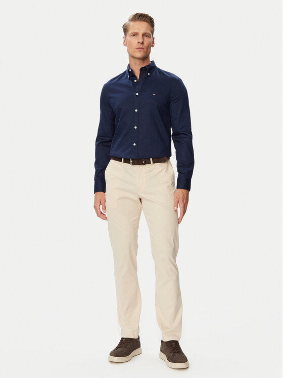 Tommy Hilfiger Tommy Hilfiger Srajca Flex Dobby MW0MW44570 Mornarsko modra Slim Fit
