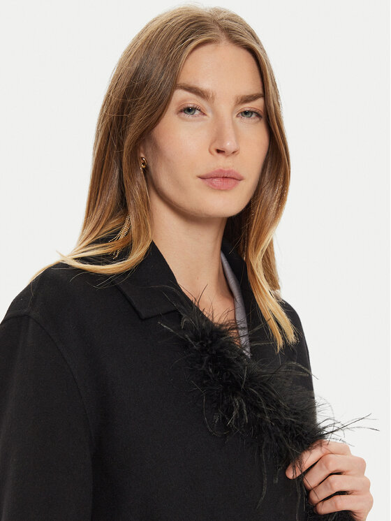 TWINSET TWINSET Palton de lână 242TP2065 Negru Regular Fit