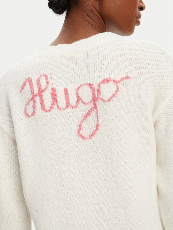 HUGO HUGO Pulover Solanu 50545092 Écru Regular Fit