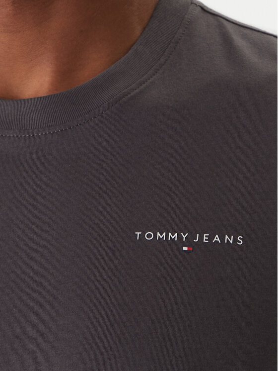 Tommy Jeans Tommy Jeans Tričko Linear Chest DM0DM21780 Sivá Slim Fit