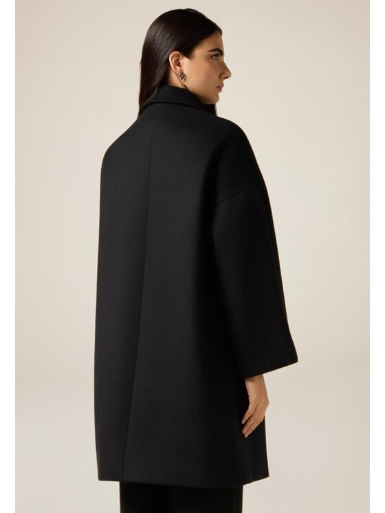 Oltre Oltre Cappotto 0000E000156N033 Nero Baggy Fit