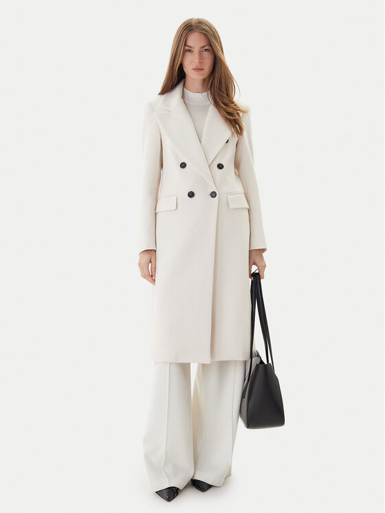 Maryley Maryley Παλτό μεταβατικό 25IB807/01PA Εκρού Regular Fit