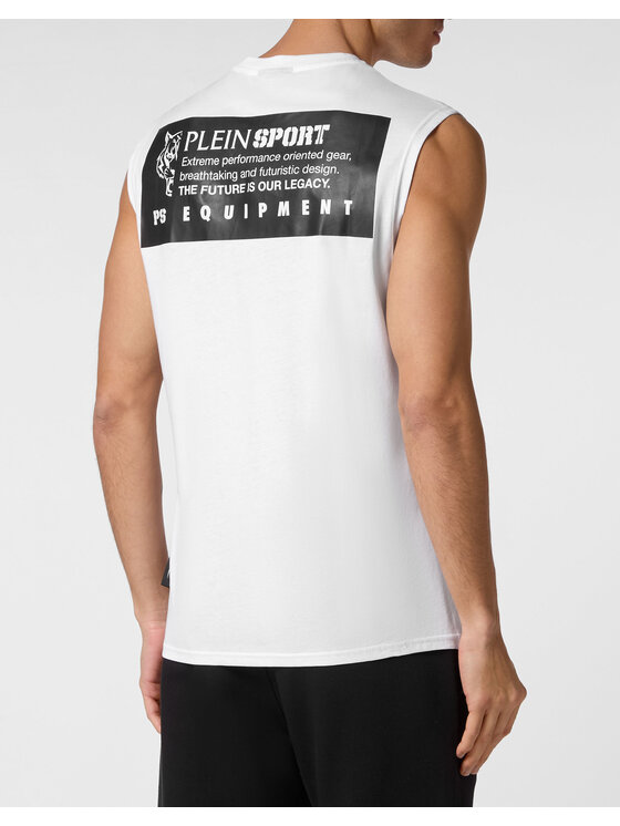 Plein Sport Plein Sport Tank top 14265 Biały Regular Fit