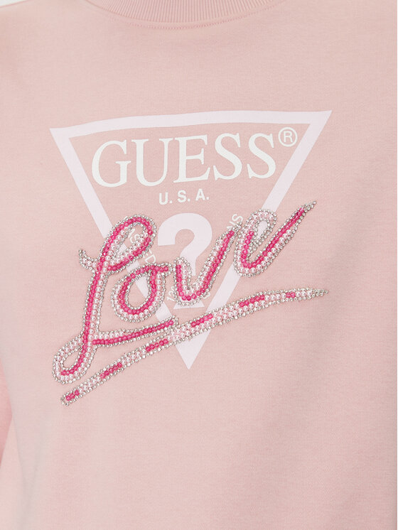 Guess Guess Bluza W5GQ05 KB683 Różowy Regular Fit