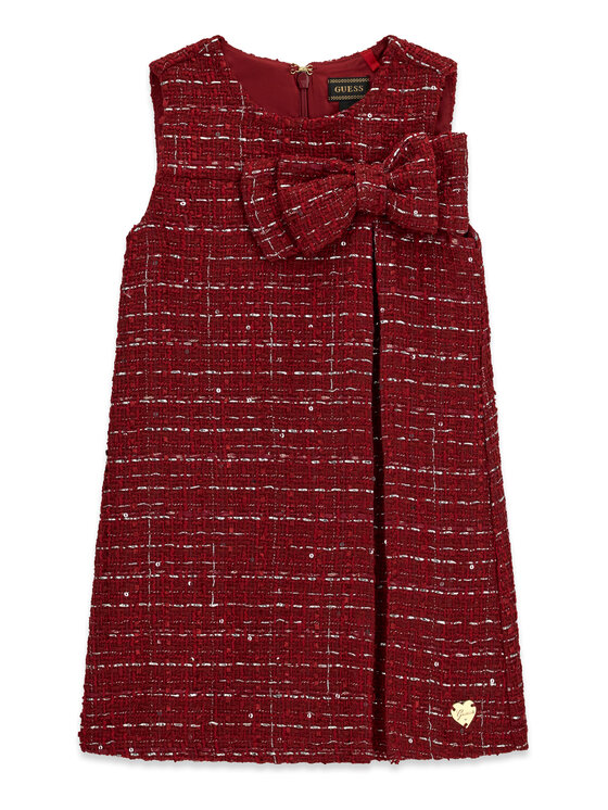 Guess Guess Sukienka elegancka K6BK09 W3994 Czerwony ciemny Regular Fit