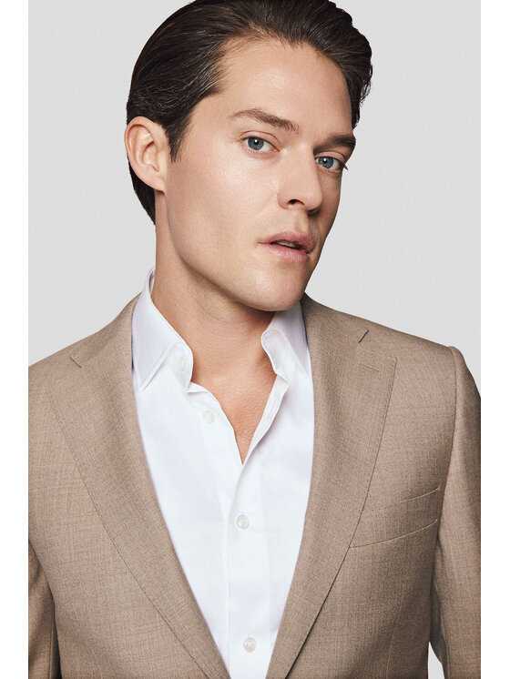 Lancerto Lancerto Garnitur Varma GA073125000006 Beżowy Slim Fit