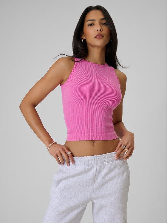 4F 4F Tank top AFTERLIGHT Różowy Slim Fit